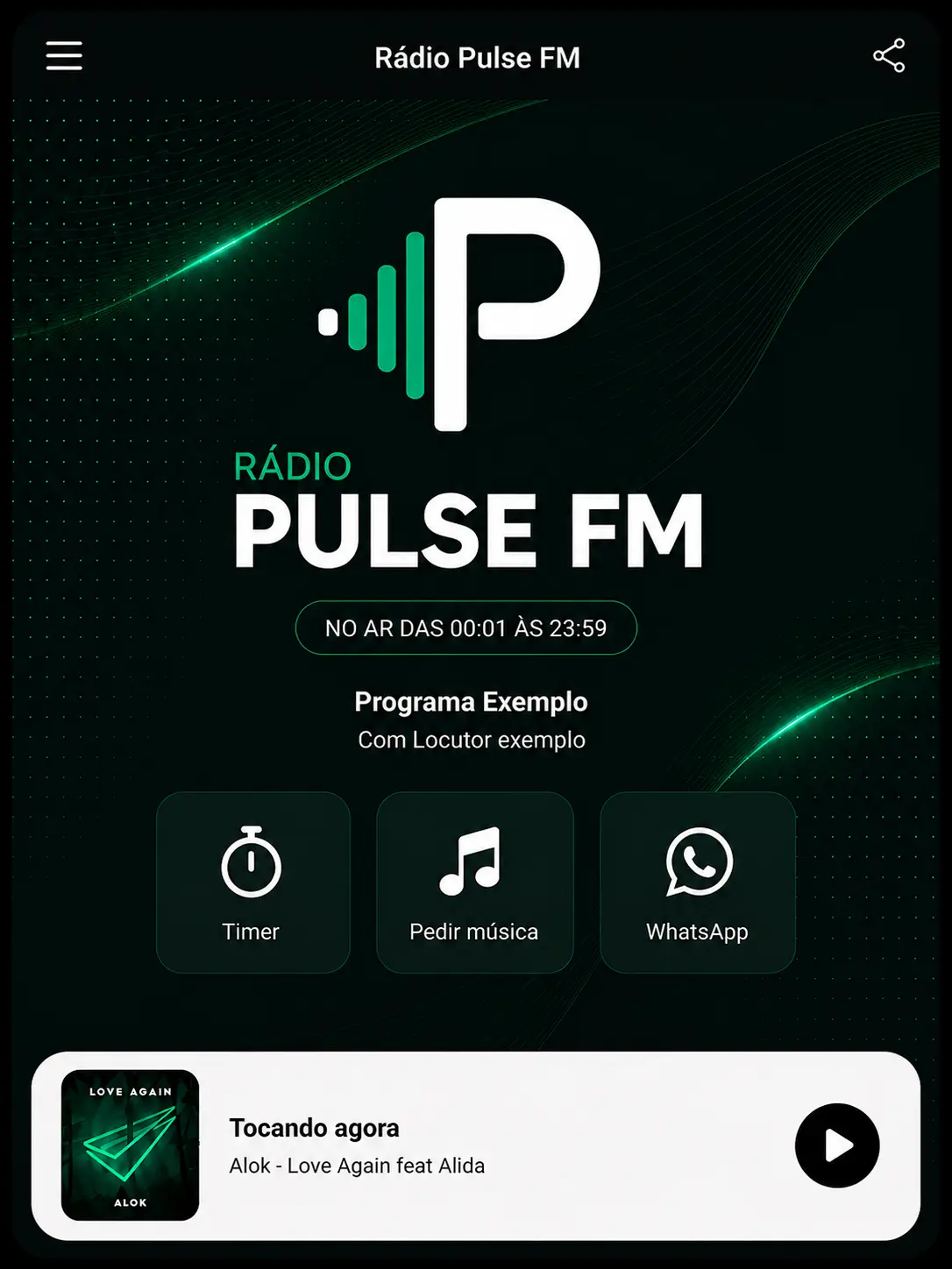 App BRASCAST en tablet vertical