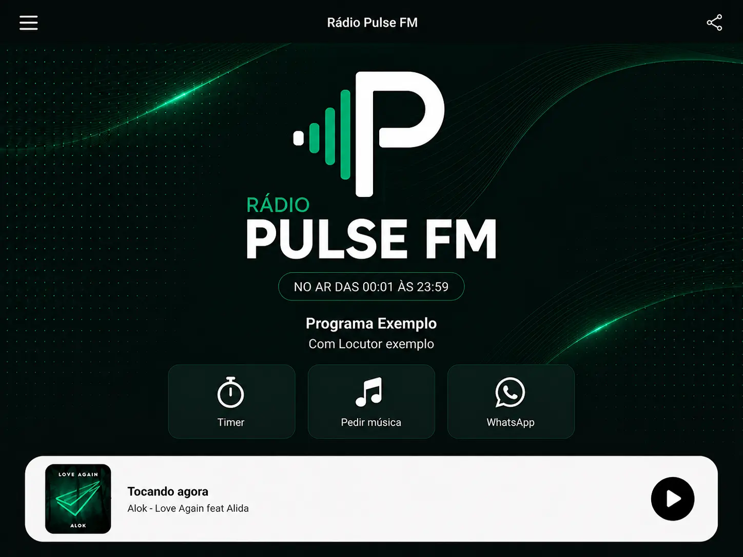 App BRASCAST en tablet horizontal