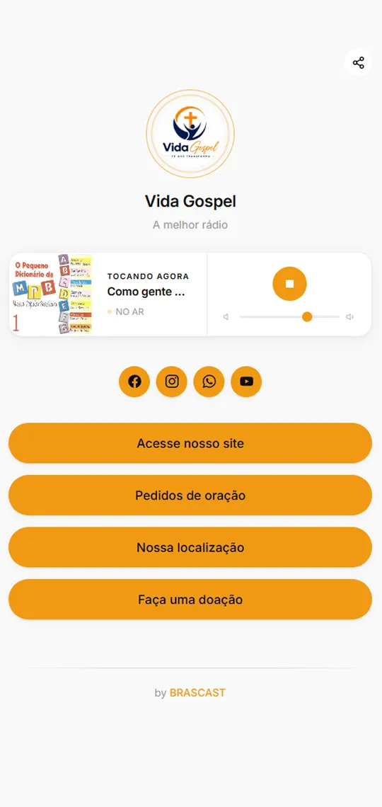 Ejemplo de Start Page: Vida FM Gospel